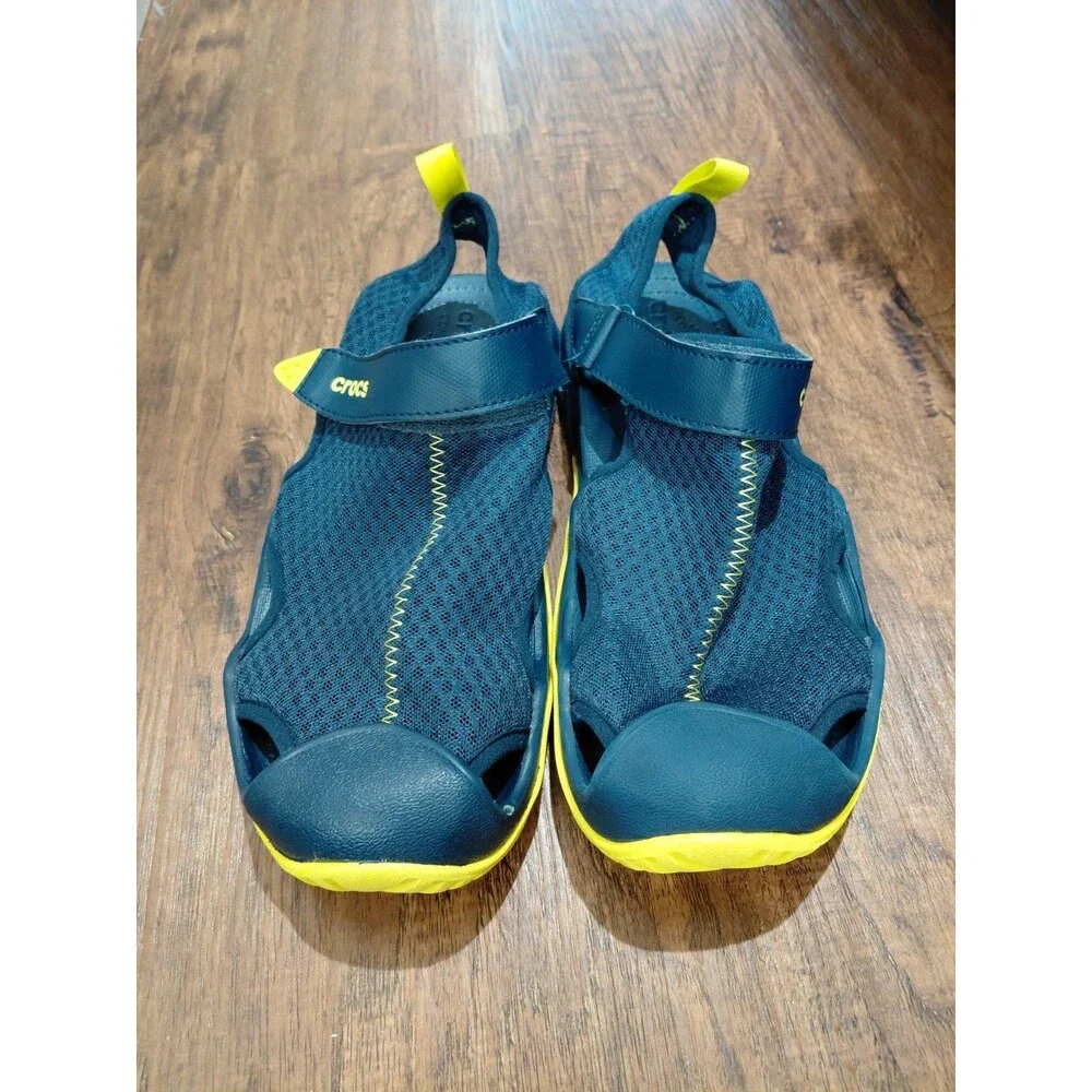 Crocs Swiftwater Mesh Wave Sport Sandals Slides Men Size 9  Blue Yellow